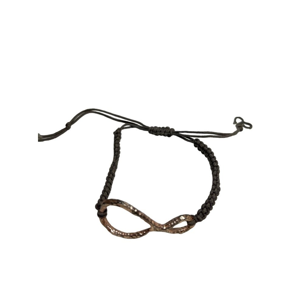 Infininty Symbol Pull String Friendship Bracelet Rose Gold Brown